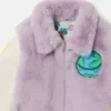 Giacca Teddy in peluche con grafica Earth Friends Giacca Teddy in peluche con grafica Earth Friends