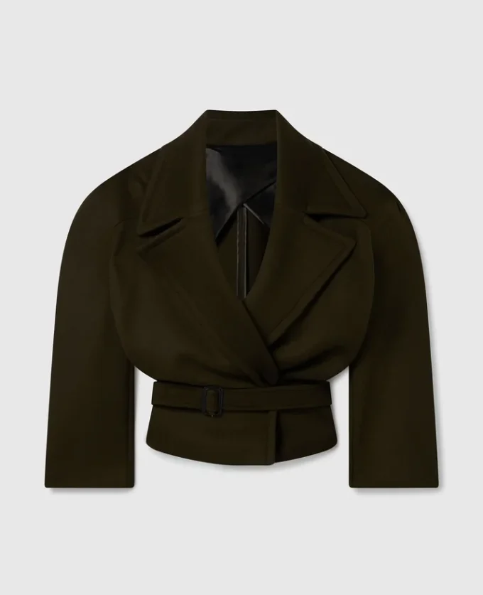 Giacca trench corta con cintura Giacca trench corta con cintura