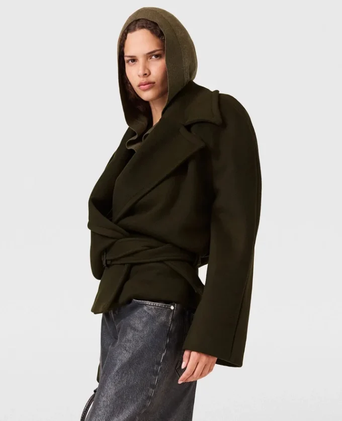 Giacca trench corta con cintura Giacca trench corta con cintura