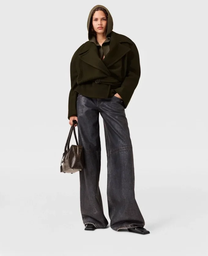 Giacca trench corta con cintura Giacca trench corta con cintura