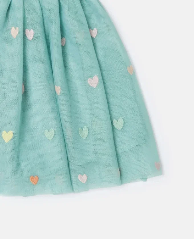 Gonna a strati in tulle con ricami a forma di cuore Gonna a strati in tulle con ricami a forma di cuore
