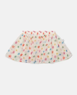 Gonna a strati in tulle con stampa floreale