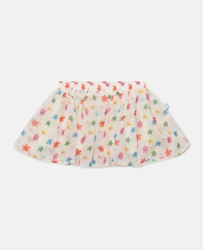 Gonna a strati in tulle con stampa floreale Gonna a strati in tulle con stampa floreale