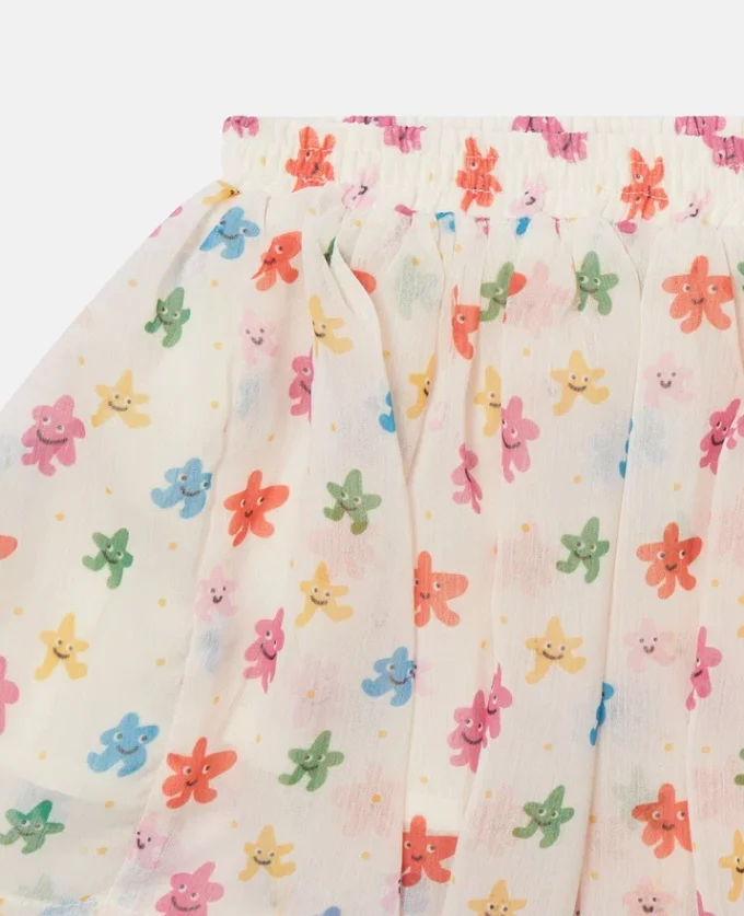 Gonna a strati in tulle con stampa floreale Gonna a strati in tulle con stampa floreale