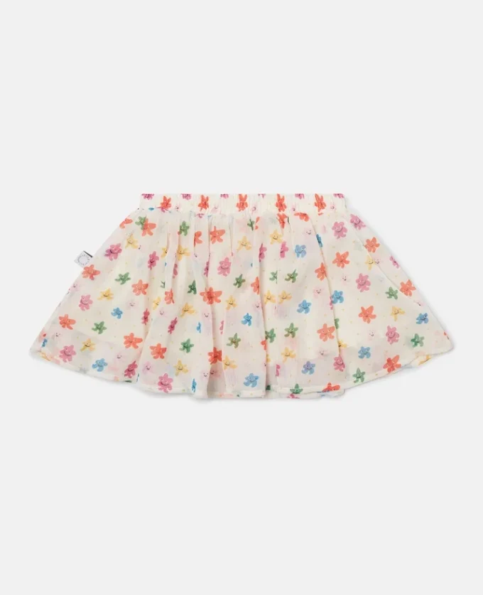 Gonna a strati in tulle con stampa floreale Gonna a strati in tulle con stampa floreale