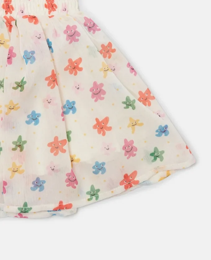 Gonna a strati in tulle con stampa floreale Gonna a strati in tulle con stampa floreale