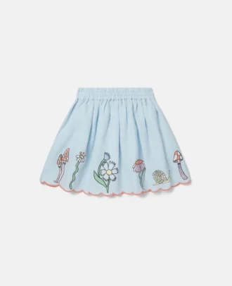 Gonna elasticizzata con bordi smerlati Woodland Friends