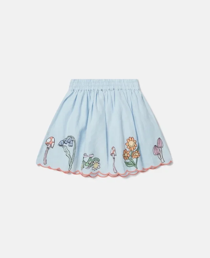 Gonna elasticizzata con bordi smerlati Woodland Friends Gonna elasticizzata con bordi smerlati Woodland Friends
