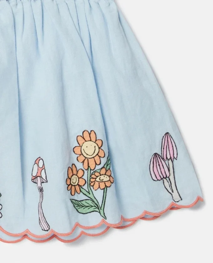 Gonna elasticizzata con bordi smerlati Woodland Friends Gonna elasticizzata con bordi smerlati Woodland Friends