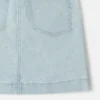 Gonna in denim con logo medaglione Gonna in denim con logo medaglione