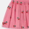 Gonna in tulle ricamata con ciliegie Gonna in tulle ricamata con ciliegie