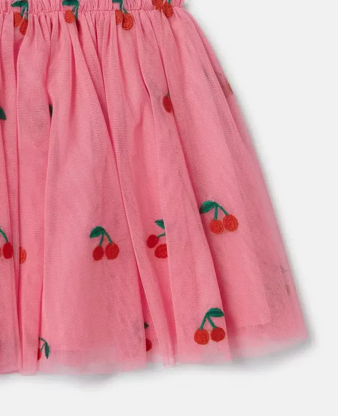 Gonna in tulle ricamata con ciliegie Gonna in tulle ricamata con ciliegie