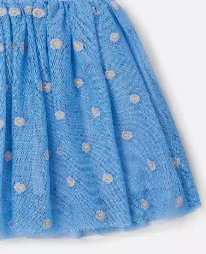 Gonna in tulle ricamata con motivi floreali Gonna in tulle ricamata con motivi floreali
