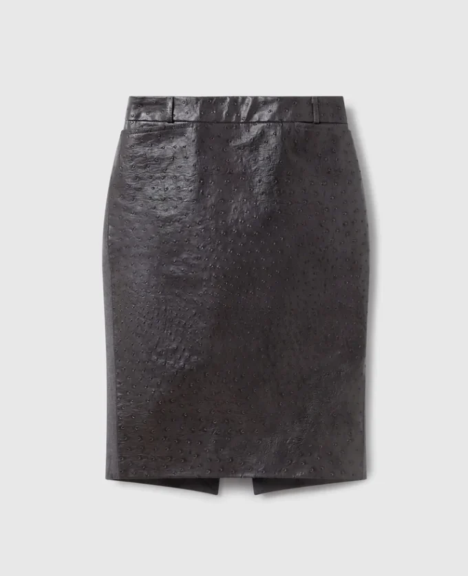 Gonna midi con texture struzzo Gonna midi con texture struzzo