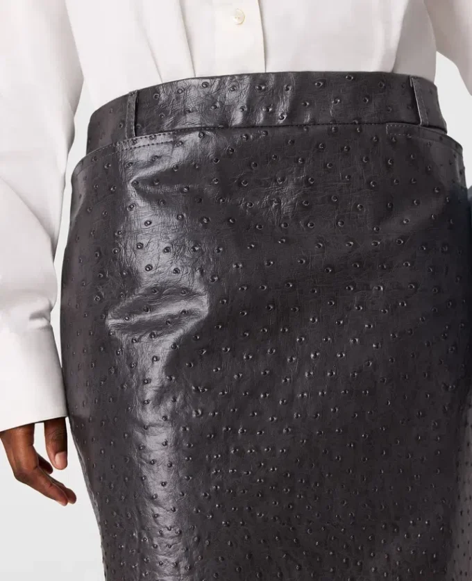Gonna midi con texture struzzo Gonna midi con texture struzzo