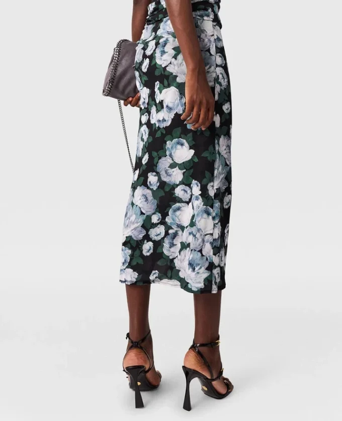 Gonna midi in maglia floreale Gonna midi in maglia floreale