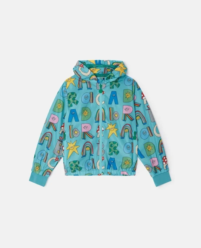Impermeabile con cappuccio e scritta Stella Woodland Impermeabile con cappuccio e scritta Stella Woodland