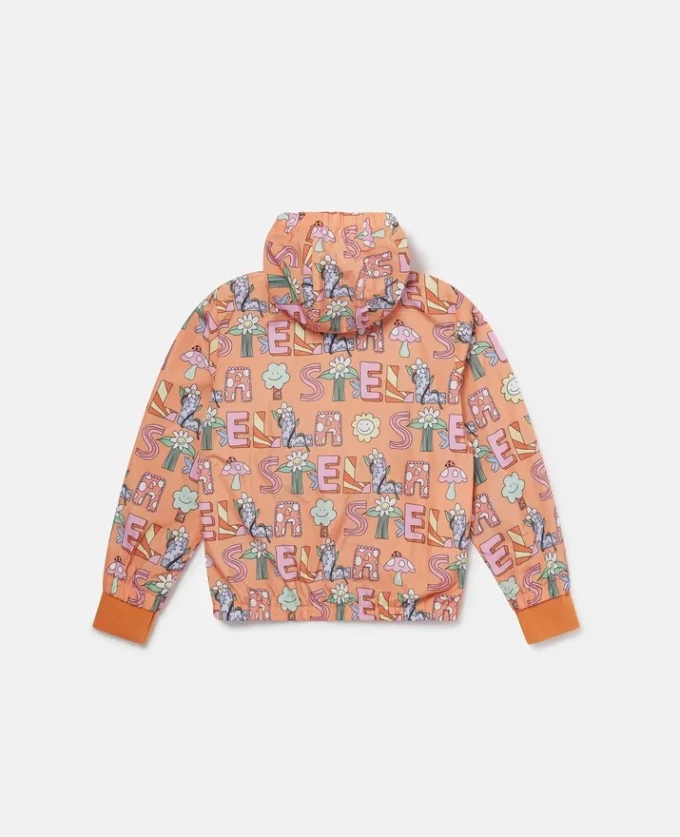 Impermeabile con cappuccio e scritta Stella Woodland Impermeabile con cappuccio e scritta Stella Woodland