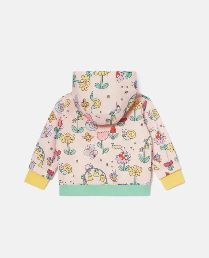 Impermeabile con cappuccio e stampa floreale Impermeabile con cappuccio e stampa floreale