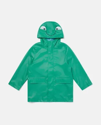 Impermeabile con cappuccio e stampa grafica Frog