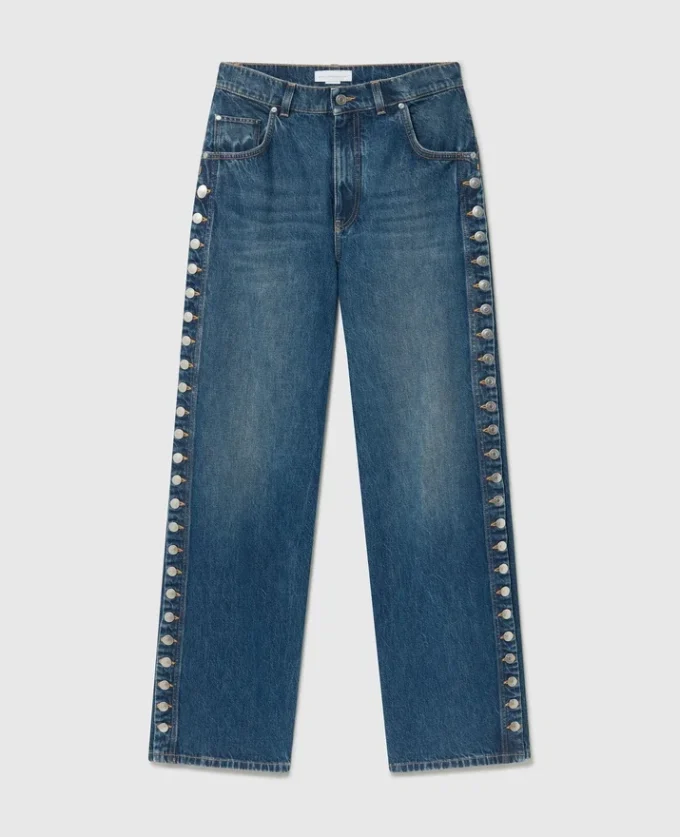 Jeans a gamba dritta con bottoni a pressione Jeans a gamba dritta con bottoni a pressione
