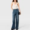 Jeans a gamba dritta con bottoni a pressione Jeans a gamba dritta con bottoni a pressione