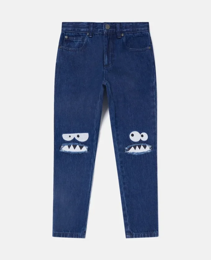 Jeans a gamba dritta con grafica mostruosa Jeans a gamba dritta con grafica mostruosa