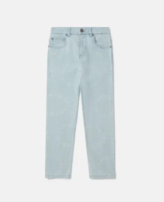 Jeans a gamba dritta con logo medaglione