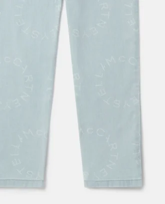 Jeans a gamba dritta con logo medaglione