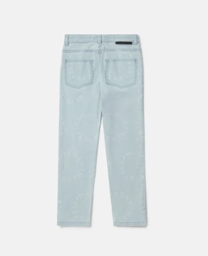 Jeans a gamba dritta con logo medaglione Jeans a gamba dritta con logo medaglione