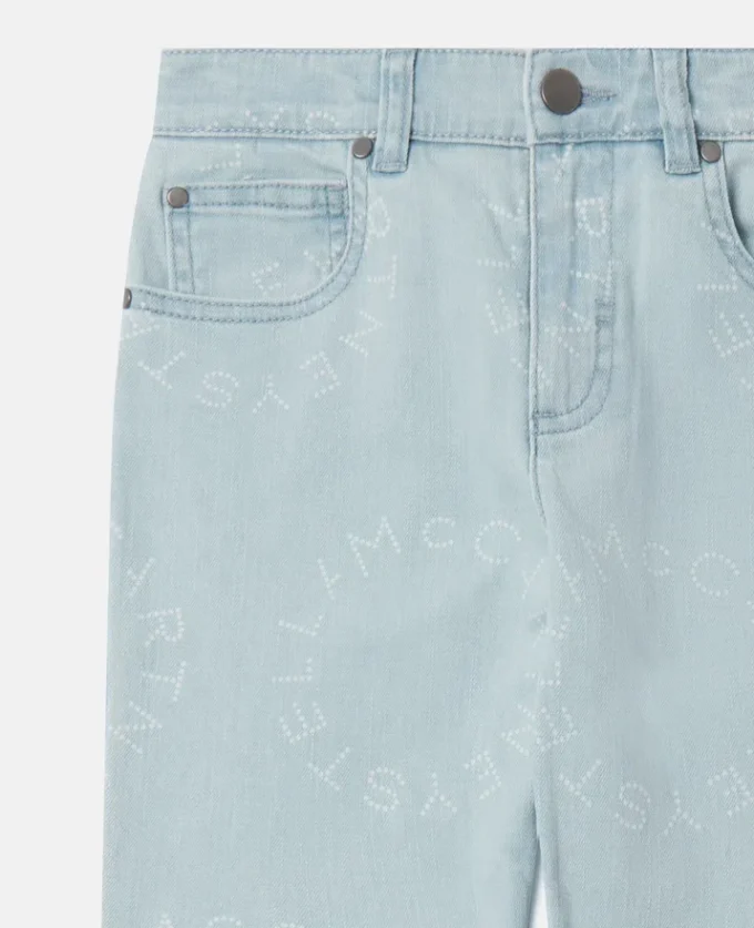 Jeans a gamba dritta con logo medaglione Jeans a gamba dritta con logo medaglione
