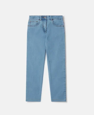 Jeans a gamba dritta con nastro con logo arcobaleno