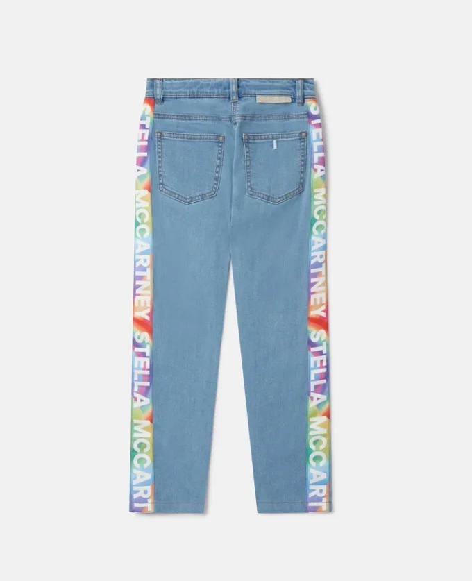 Jeans a gamba dritta con nastro con logo arcobaleno Jeans a gamba dritta con nastro con logo arcobaleno