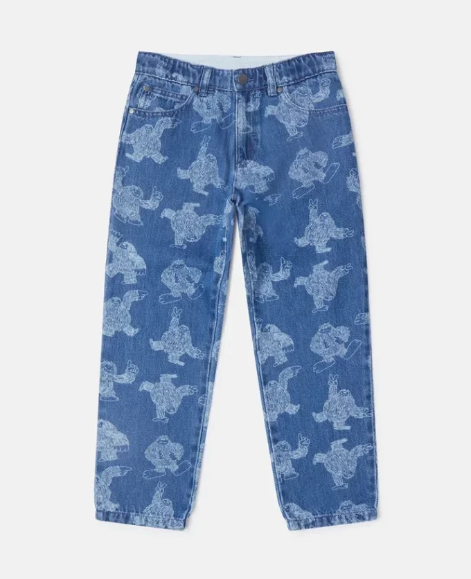 Jeans a gamba dritta con stampa Monster Jeans a gamba dritta con stampa Monster