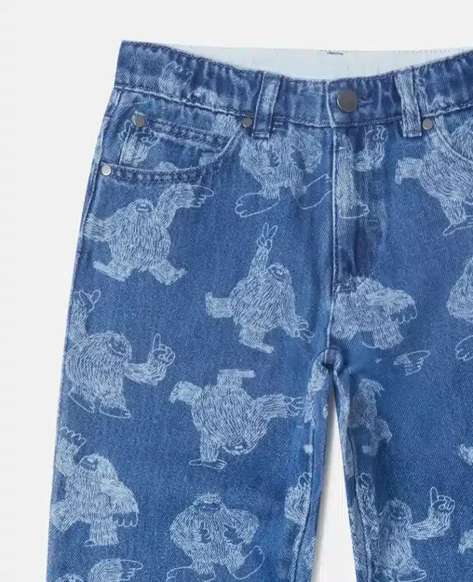 Jeans a gamba dritta con stampa Monster Jeans a gamba dritta con stampa Monster