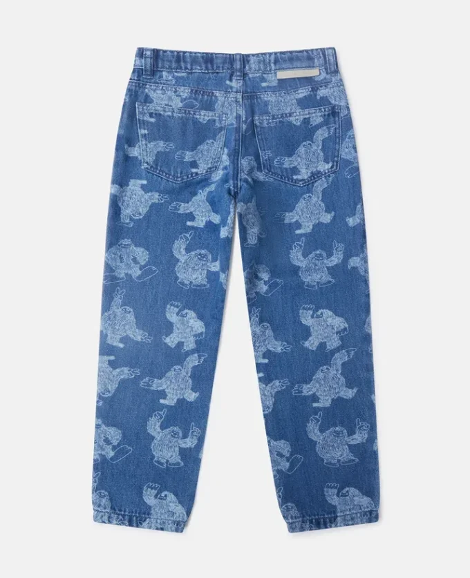 Jeans a gamba dritta con stampa Monster Jeans a gamba dritta con stampa Monster