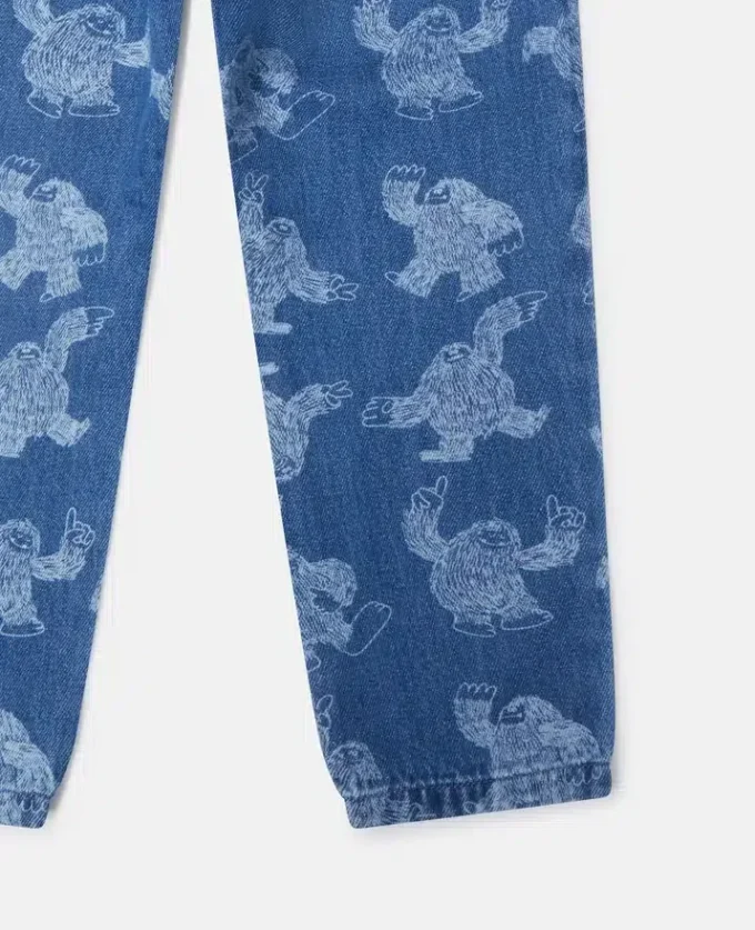 Jeans a gamba dritta con stampa Monster Jeans a gamba dritta con stampa Monster