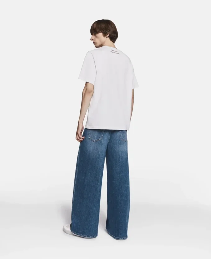 Jeans a gamba larga con ricamo Little Black Bunny Jeans a gamba larga con ricamo Little Black Bunny
