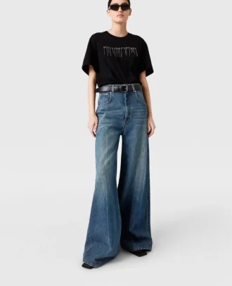 Jeans a vita alta con gamba dritta