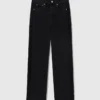 Jeans a vita alta con gamba dritta e inserti in pizzo Jeans a vita alta con gamba dritta e inserti in pizzo