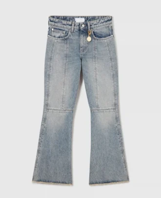 Jeans a zampa svasata con lavaggio vintage