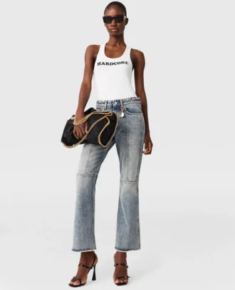 Jeans a zampa svasata con lavaggio vintage