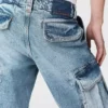 Jeans cargo in denim lavato vintage Jeans cargo in denim lavato vintage