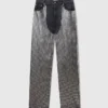 Jeans Chap in denim con decorazioni a specchio Jeans Chap in denim con decorazioni a specchio