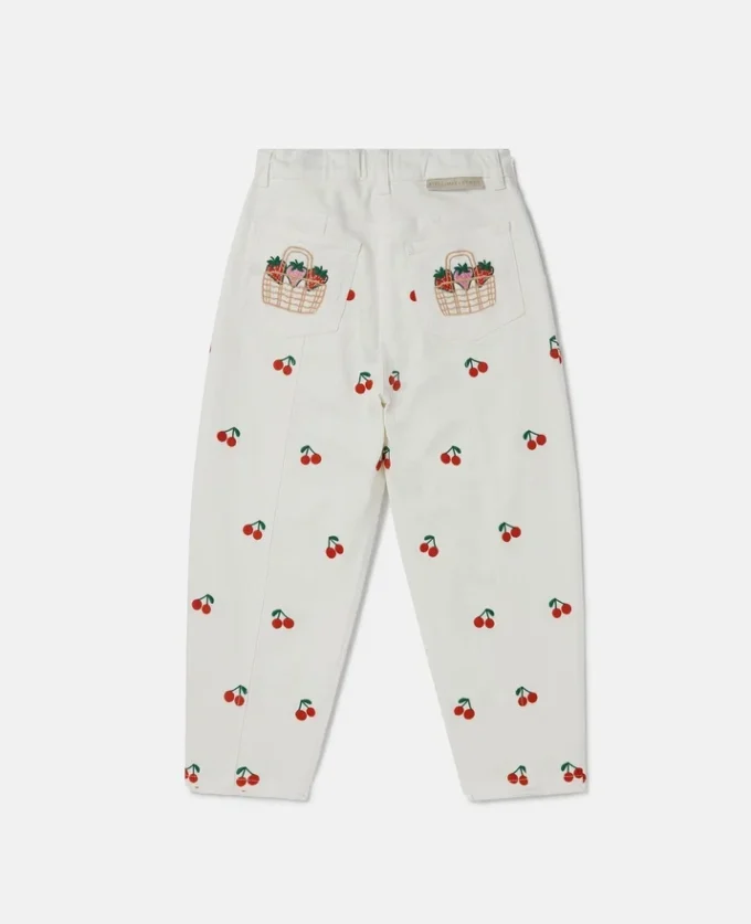 Jeans con ricamo ciliegie Jeans con ricamo ciliegie