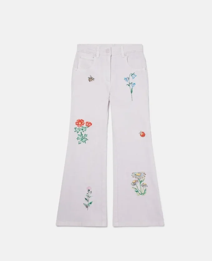 Jeans con ricamo floreale Jeans con ricamo floreale