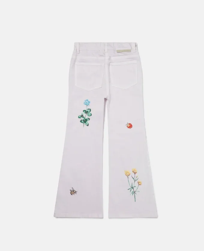 Jeans con ricamo floreale Jeans con ricamo floreale