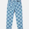 Jeans con stampa a scacchiera