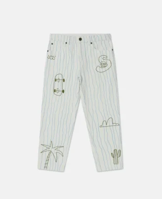 Jeans con stampa skateboard