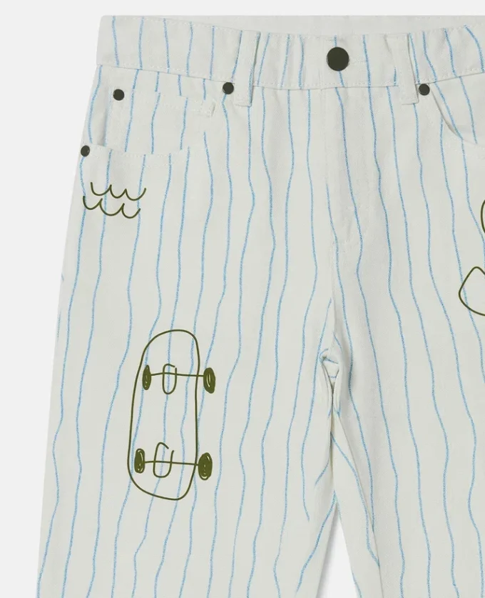 Jeans con stampa skateboard